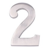 NUMERO 2 NIQUEL MATE 10cm FIJACION INVISIBLE EDM