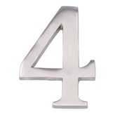 NUMERO 4 NIQUEL MATE 10cm FIJACION INVISIBLE EDM