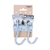 2 unid. PLACA CON GANCHO COLGADOR DE HAMACA 70x45mm CROMO EDM