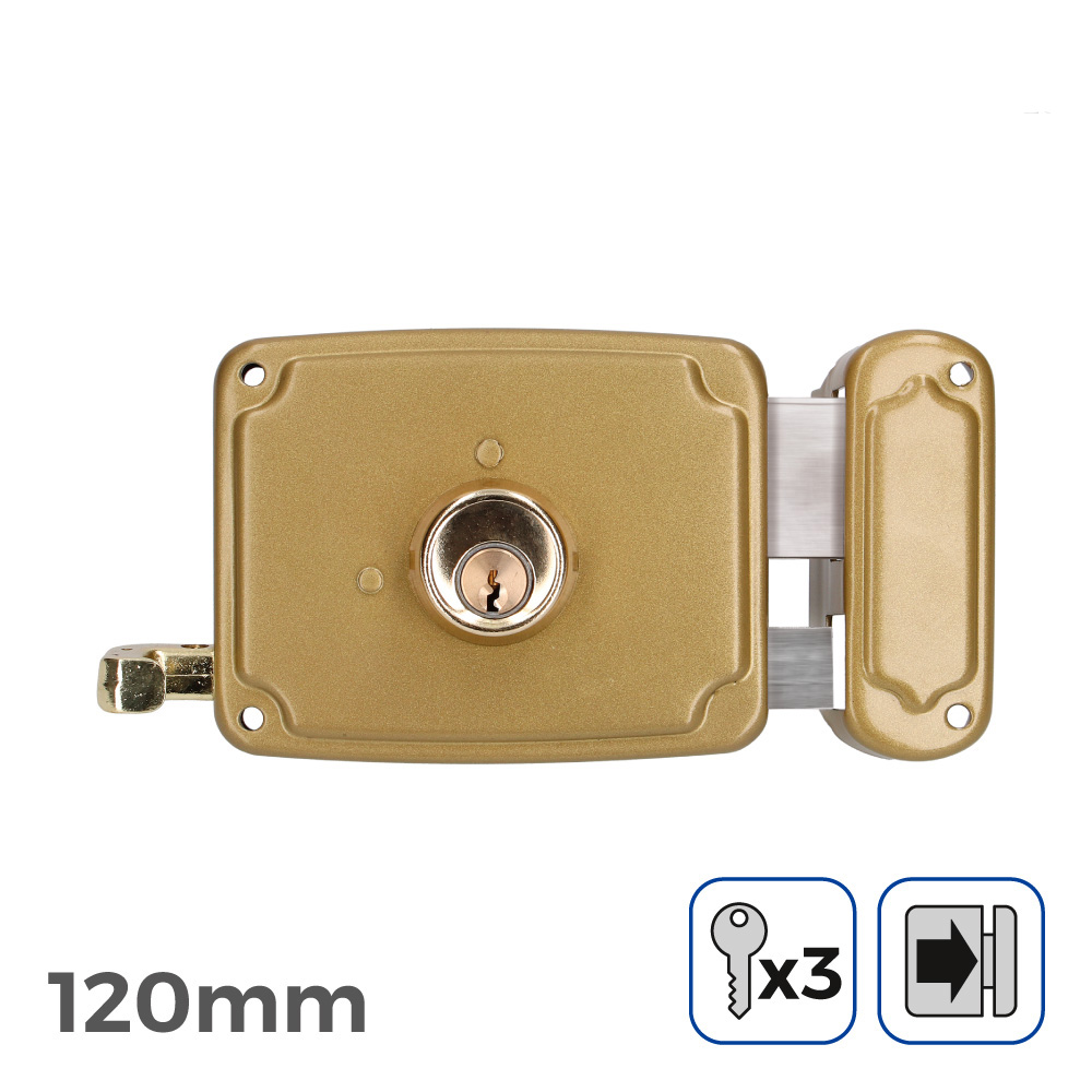 CERRADURA DERECHA 120mm 3 LLAVES INCLUIDAS EDM - Ítem