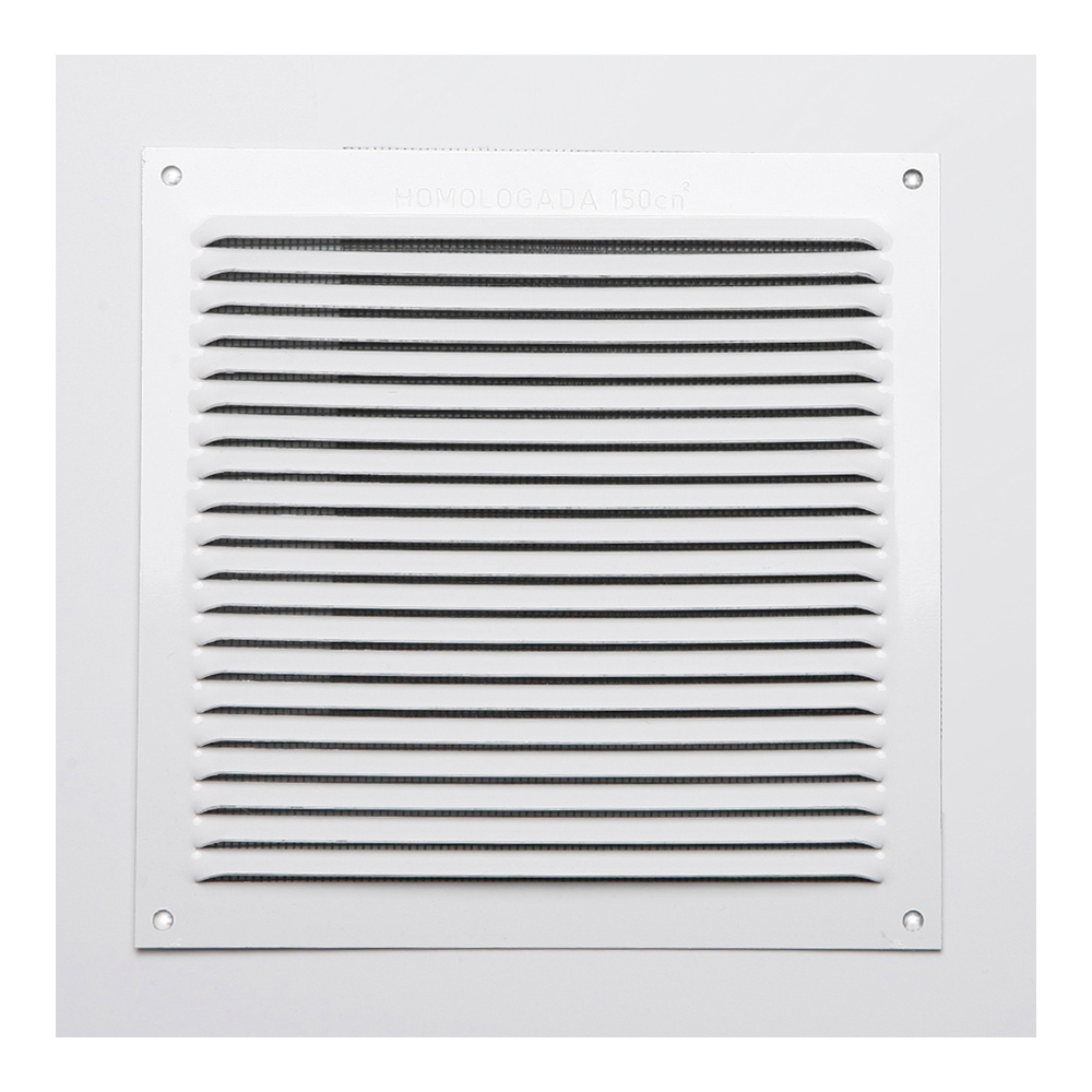 REJILLA S/BORDE DE ALUMINIUM 0.6 BLANCO LACADO 170x170mm - Ítem