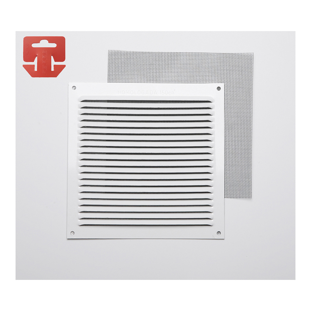 REJILLA CON MOSQUITERA. ALUMINIO 0.6 BLANCO LACADO 170x170mm (G) - Ítem