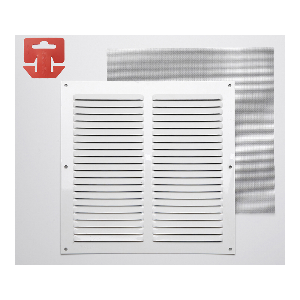 REJILLA CON MOSQUITERA. ALUMINIO 0.6 BLANCO LACADO 250x250mm (G) - Ítem
