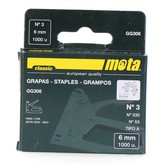 GRAPAS Nº 3 DE 6mm 1000 unid. ESPESOR 0,7mm GG306 MOTA