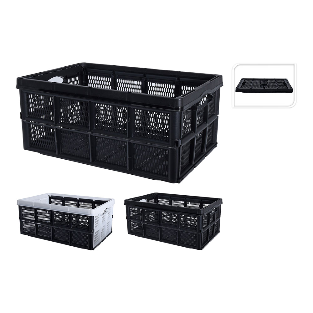 CAJA MULTIUSOS PLEGABLE 60L COLORES SURTIDOS (NEGRO O BLANCO) 60x40x30cm