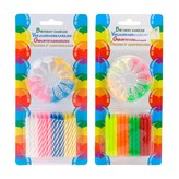 PACK CON 24 VELAS PARA PASTEL COLORES/MODELOS SURTIDOS