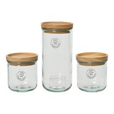 SET DE 3 TARROS DE ALMACENAMIENTO 100% DE CRISTAL RECICLADO 869702