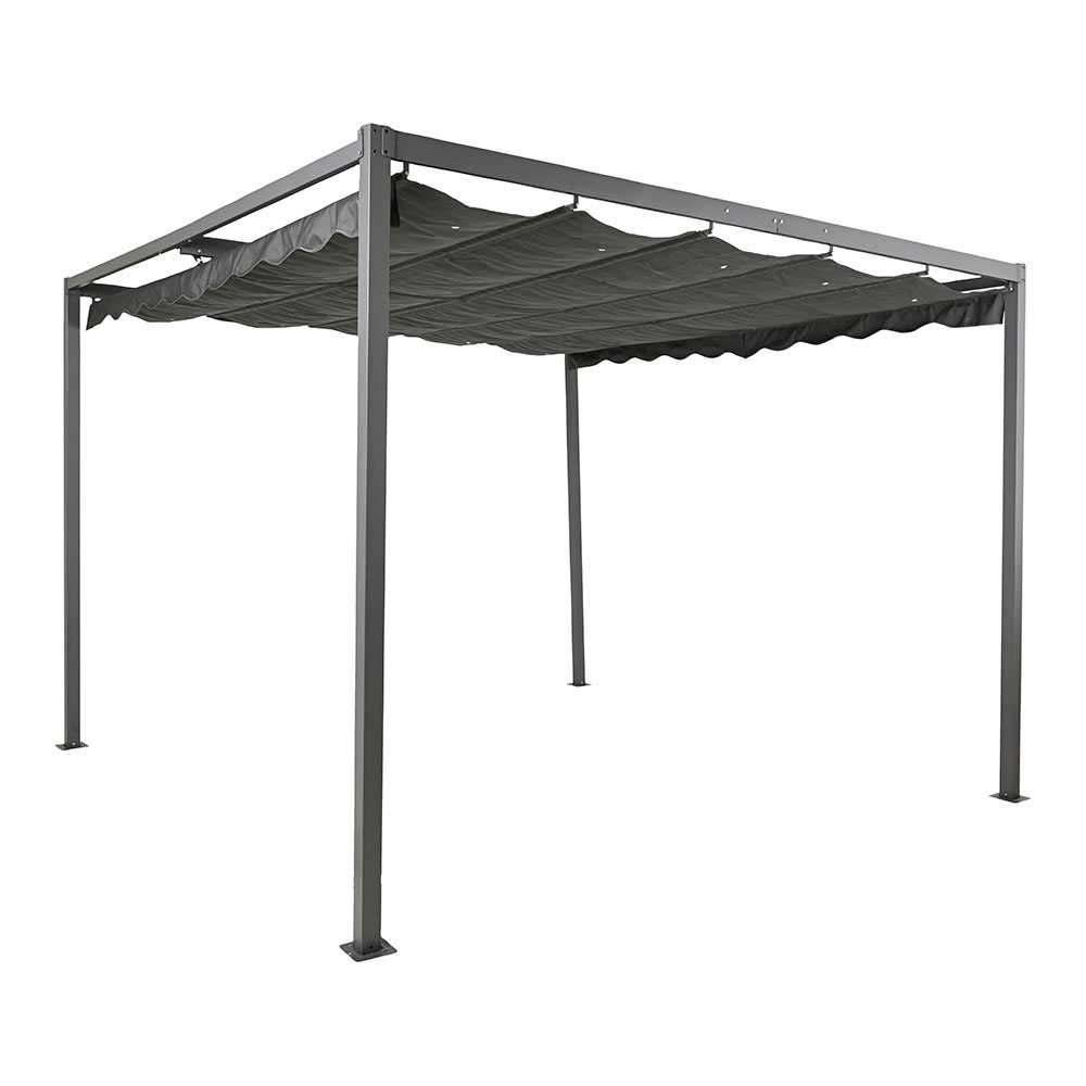 PERGOLA PARA EXTERIOR 300x300x220cm GRIS ANTRACITA 891705