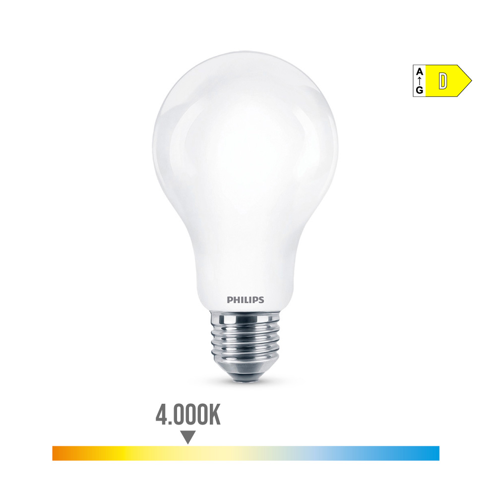 BOMBILLA STANDARD LED E27 13W 2000lm 4000K LUZ DIA Ø7x12,1cm. PHILIPS