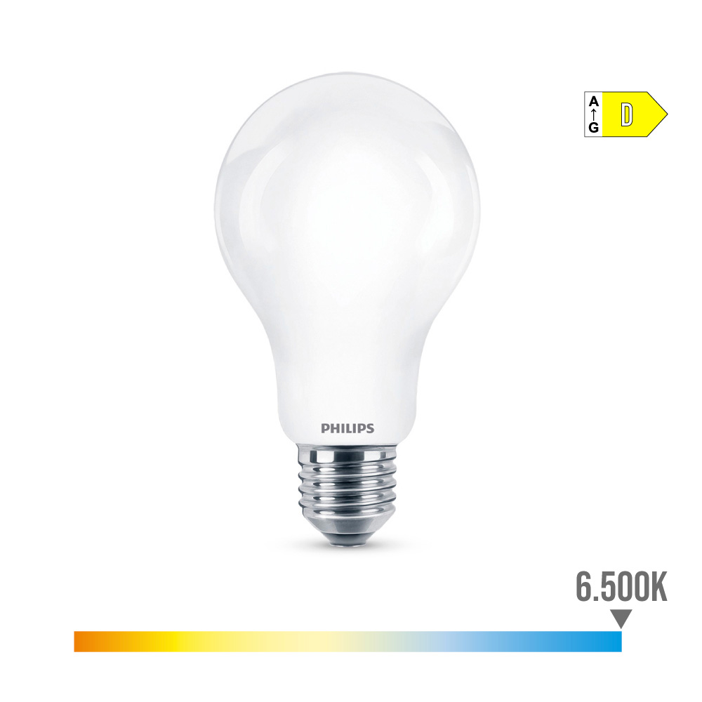 BOMBILLA STANDARD LED E27 13W 2000lm 6500K LUZ FRIA Ø7x12,1cm. PHILIPS