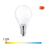 BOMBILLA ESFERICA LED E14 4,3W 470lm 2700K LUZ CALIDA Ø4,5x8,2cm PHILIPS