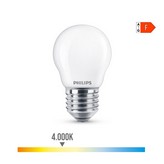 BOMBILLA ESFERICA LED E27 4,3W 470lm 4000K LUZ DIA Ø4,5x7,8cm PHILIPS