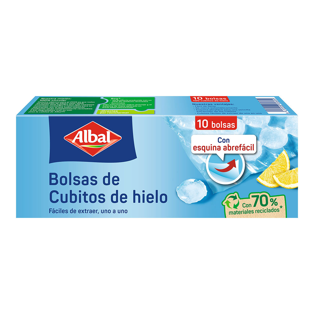 BOLSA CUBITOS HIELO 10 unid. ALBAL