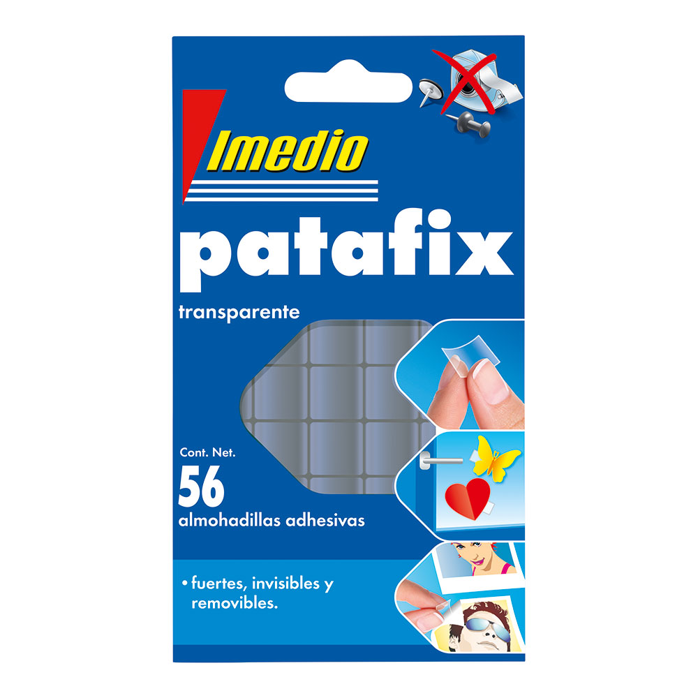 PATAFIX ALMOHADILLA ADHESIVA TRANSPARENTE REMOVIBLE 56 unid. 7001471 IMEDIO