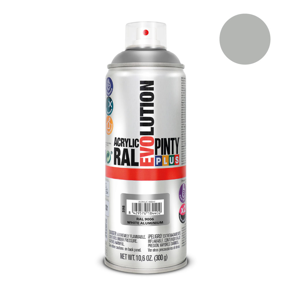 PINTURA EN SPRAY PINTYPLUS EVOLUTION 520cc RAL 9006 ALUMINIO BLANCO