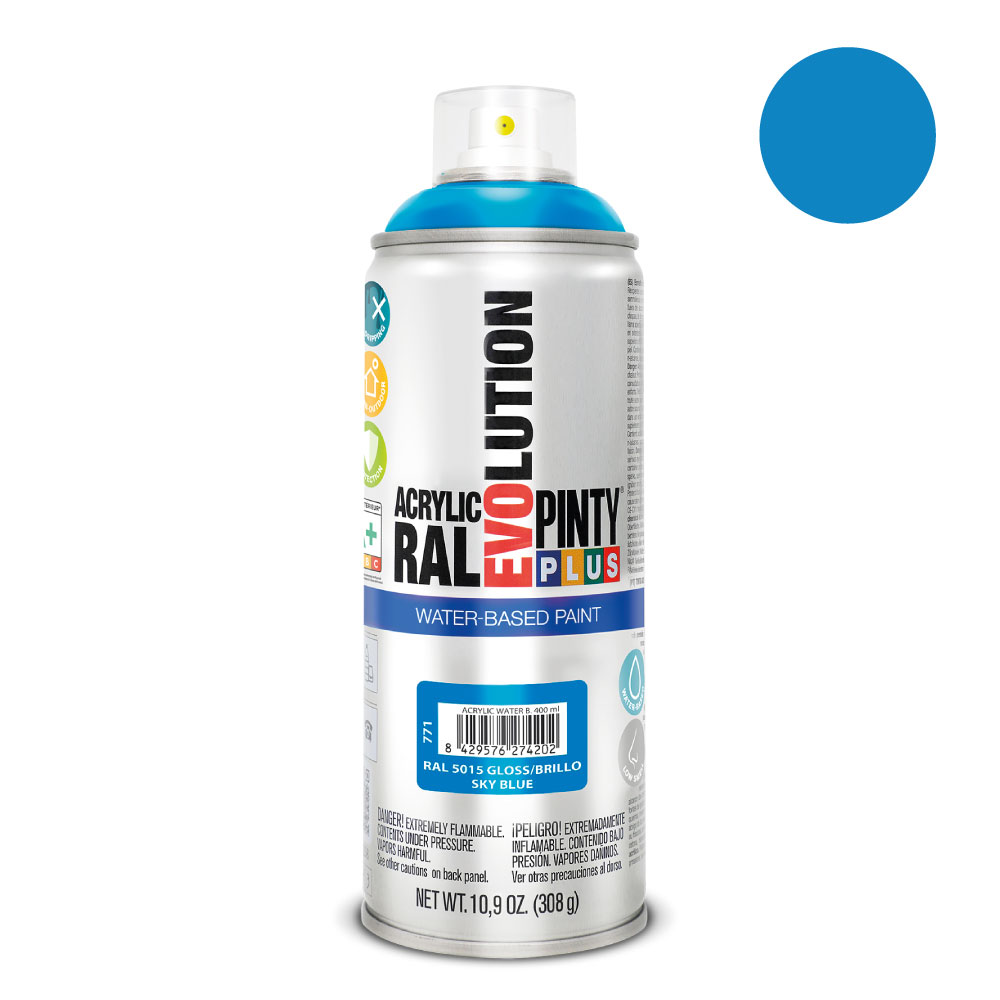 PINTURA EN SPRAY PINTYPLUS EVOLUTION WATER-BASED 520cc RAL 5015 AZUL CELESTE