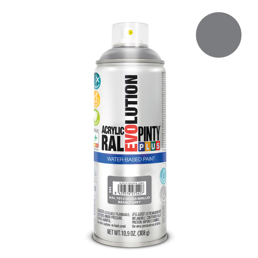 PINTURA EN SPRAY PINTYPLUS EVOLUTION WATER-BASED 520cc RAL 7012 GRIS BASALTO