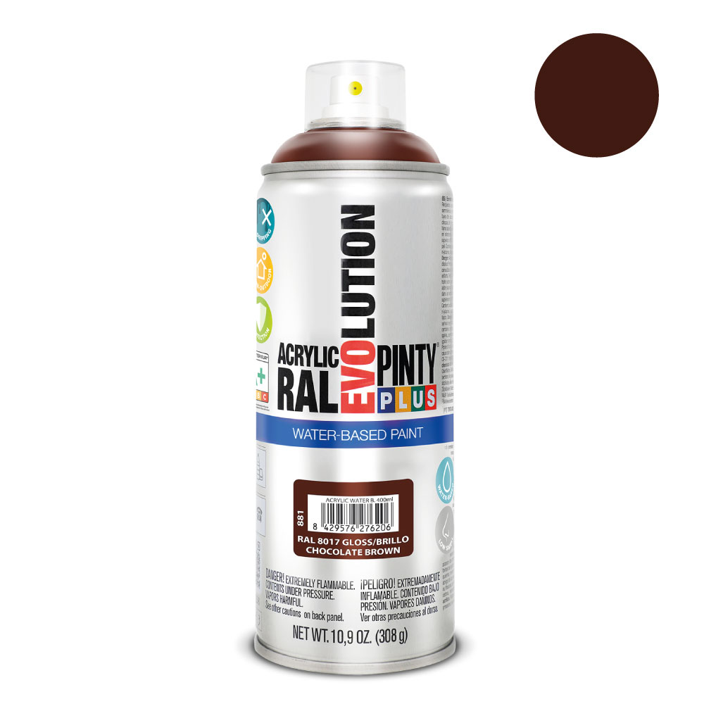 PINTURA EN SPRAY PINTYPLUS EVOLUTION WATER-BASED 520cc RAL 8017 CHOCOLATE