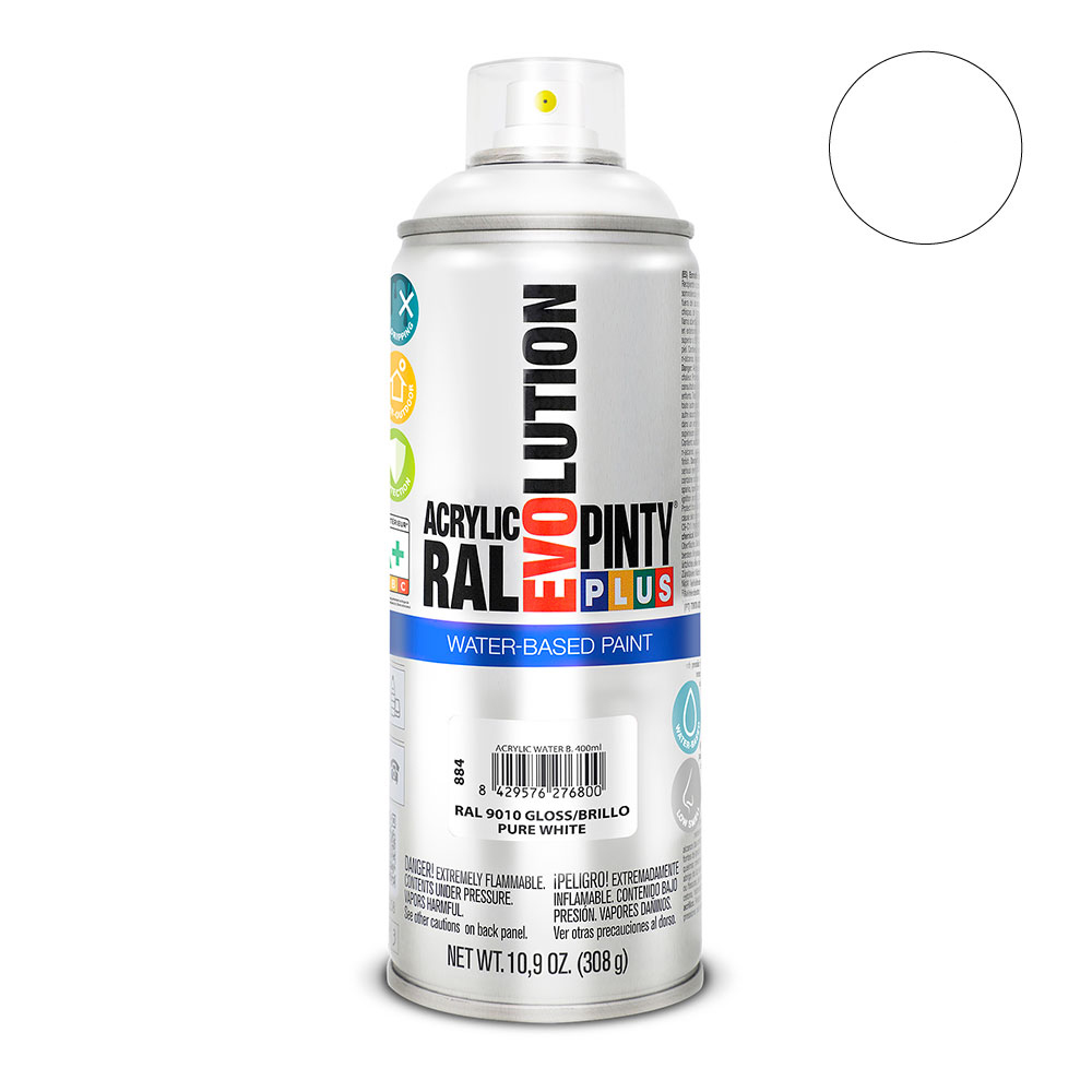 PINTURA EN SPRAY PINTYPLUS EVOLUTION WATER-BASED 520cc RAL 9010 BLANCO PURO