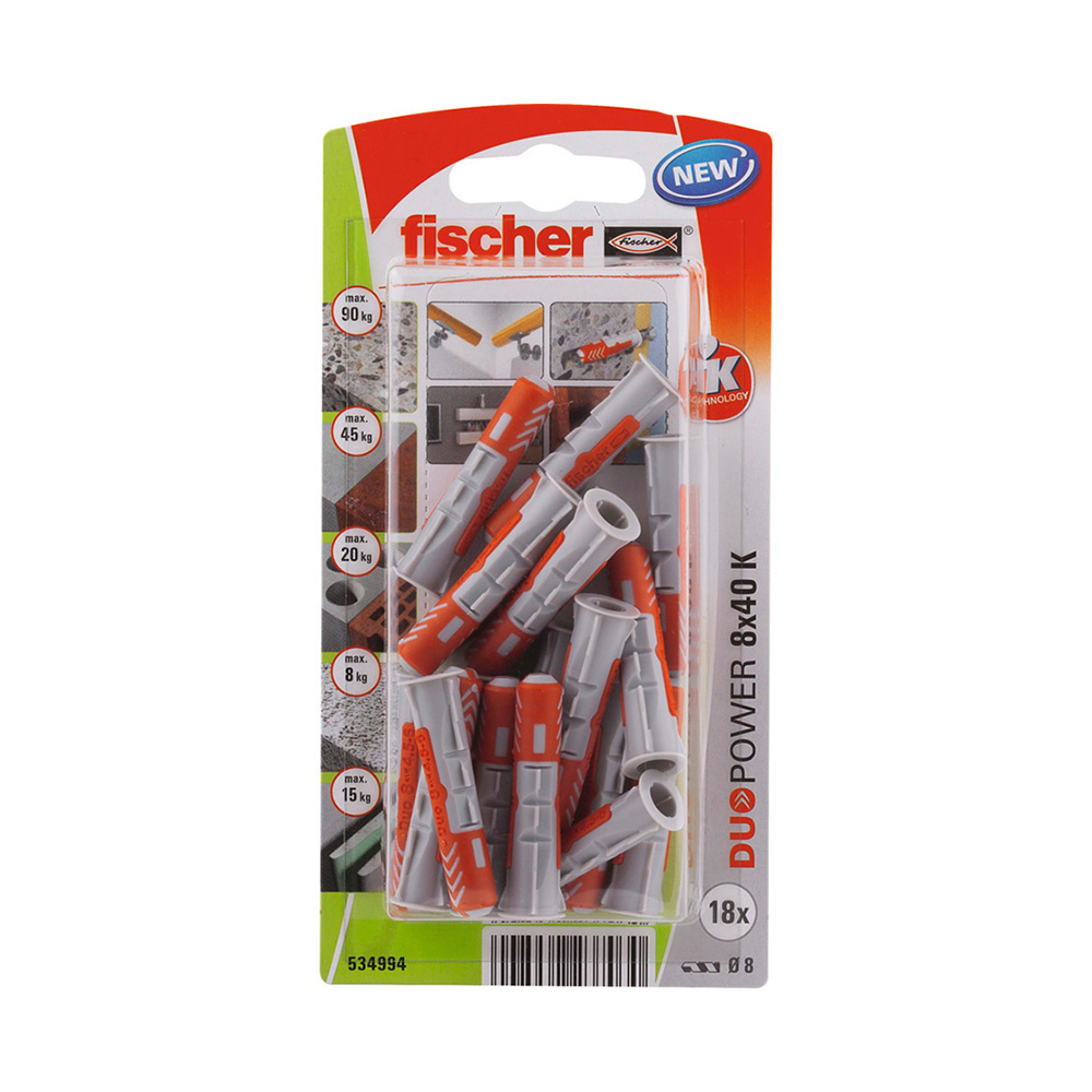 BLISTER 18 TACOS DUOPOWER Ø8x40mm 534994 FISCHER