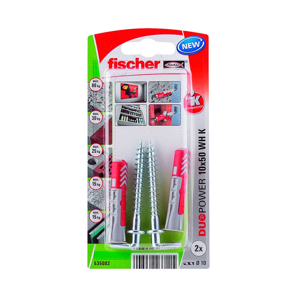 BLISTER 2 TACOS+ALCAYATAS DUOPOWER Ø10x50mm 535002 FISCHER