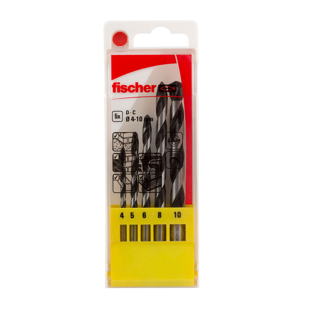 PACK 5 BROCAS PERCUSION E Ø4/5/6/8/10mm 536606 FISCHER