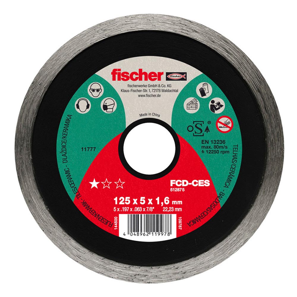 DISCO CORTE DIAMANTE FCD-SES Ø125x1,6x22,23 512875 FISCHER