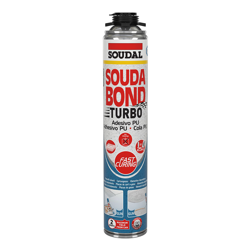 ESPUMA ADHESIVA TURBO SOUDABON TURBO PISTOLA 750ml SOUDAL