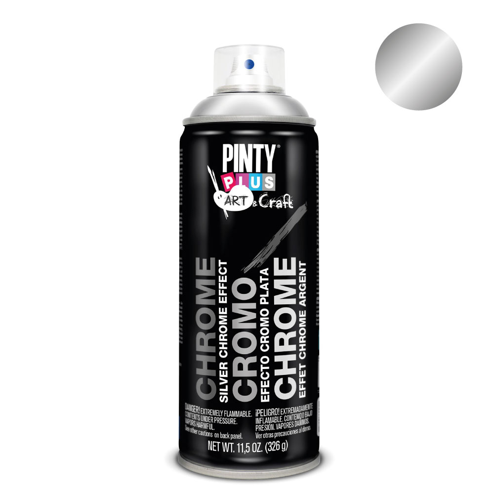 PINTURA EN SPRAY PINTYPLUS ART & CRAFT 520cc EFECTO CROMO PLATA C150