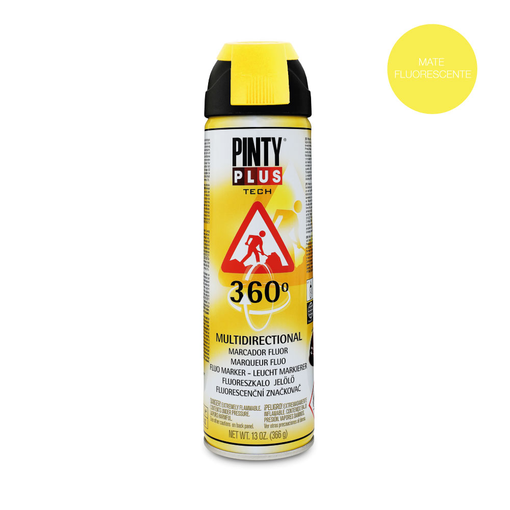 PINTURA EN SPRAY PINTYPLUS TECH 650cc MARCADOR 360° AMARILLO T146