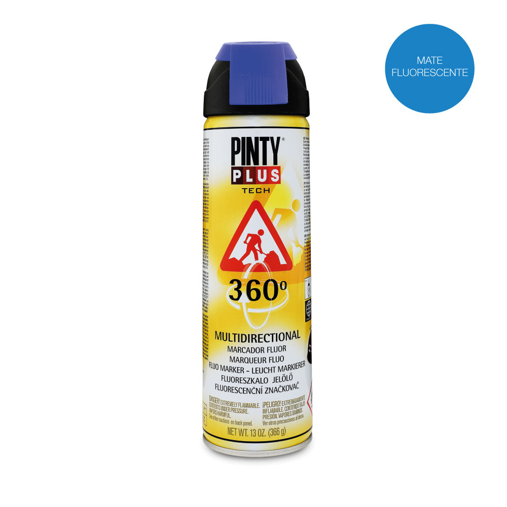 PINTURA EN SPRAY PINTYPLUS TECH 650cc MARCADOR 360° AZUL T118