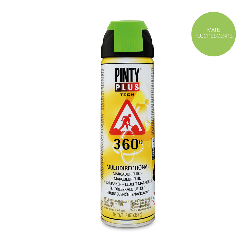 PINTURA EN SPRAY PINTYPLUS TECH 650cc MARCADOR 360° VERDE T136