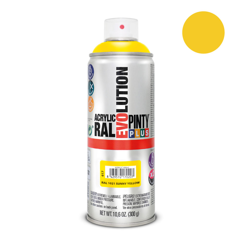 PINTURA EN SPRAY PINTYPLUS EVOLUTION 520cc RAL 1021 AMARILLO COLZA