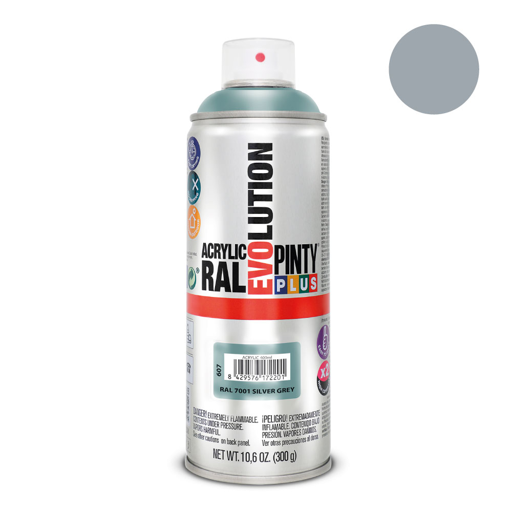PINTURA EN SPRAY PINTYPLUS EVOLUTION 520cc RAL 7001 GRIS PLATA - Ítem