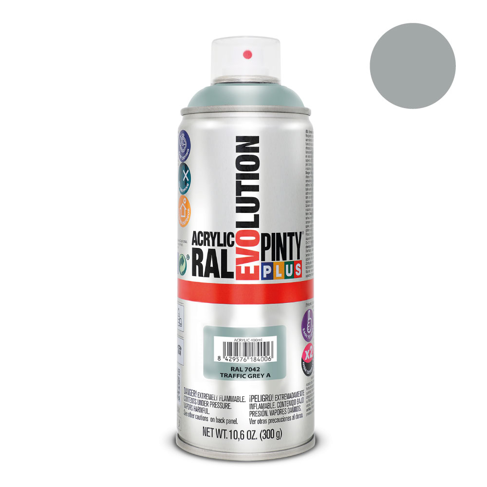 PINTURA EN SPRAY PINTYPLUS EVOLUTION 520cc RAL 7042 GRIS TRÁFICO