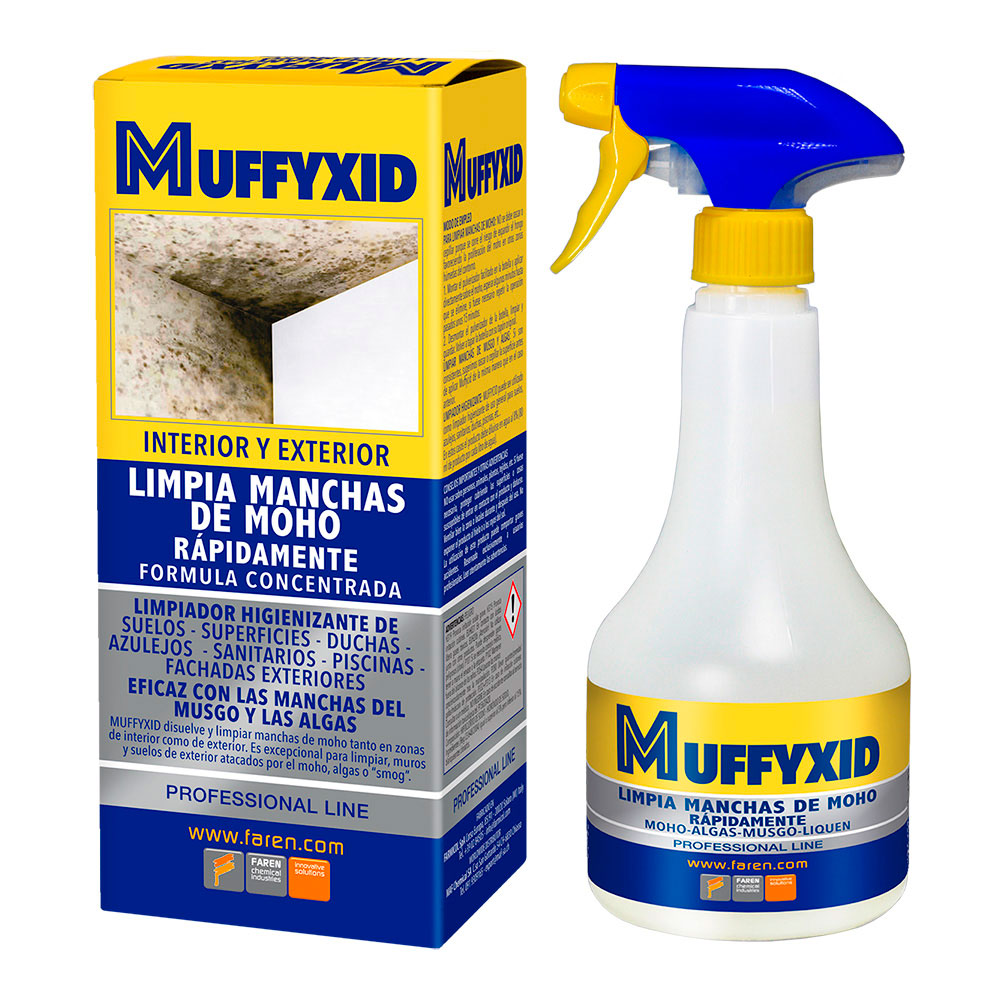 MUFFYCID BOX 500ml ELIMINADOR MOHO DESINFECTANTE CON CLORO ACTIVO