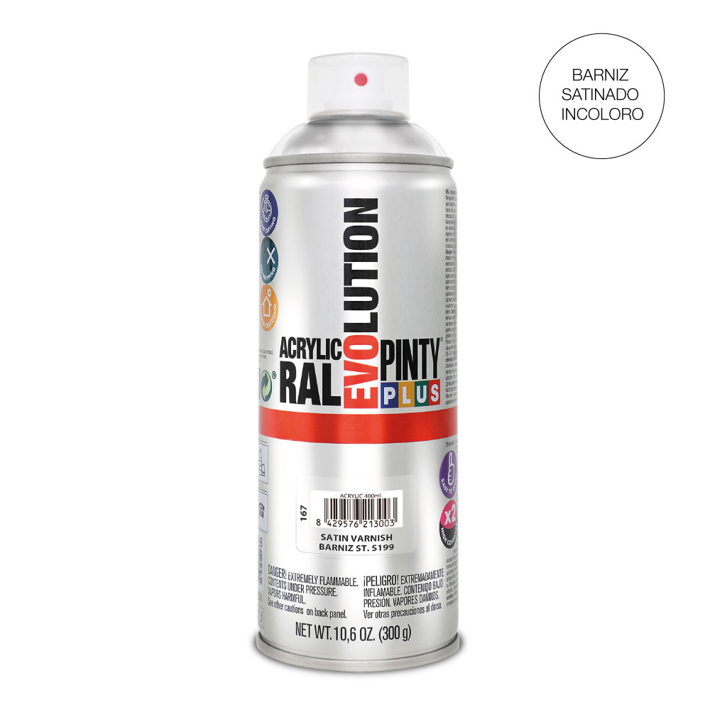 PINTURA EN SPRAY PINTYPLUS EVOLUTION 520cc S199 BARNIZ SATINADO