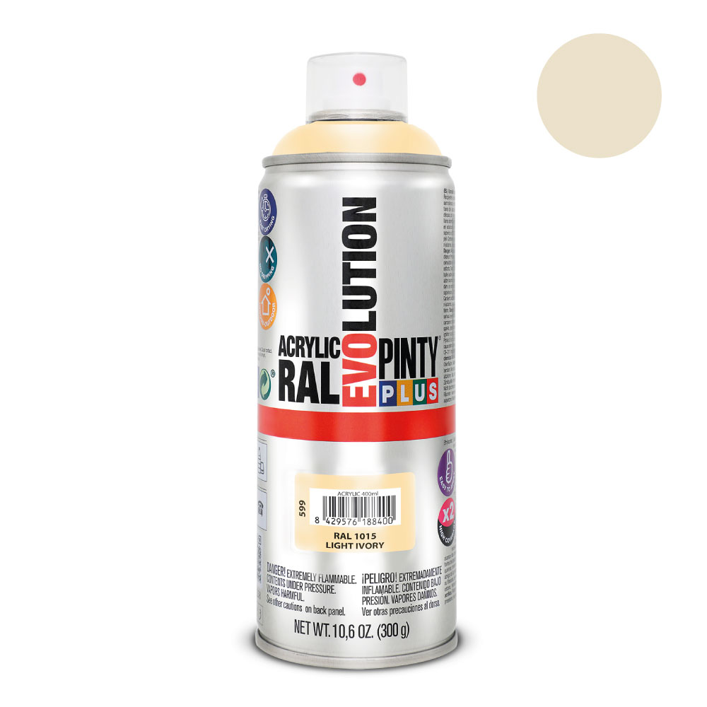 PINTURA EN SPRAY PINTYPLUS EVOLUTION 520cc RAL 1015 MARFIL CLARO - Ítem
