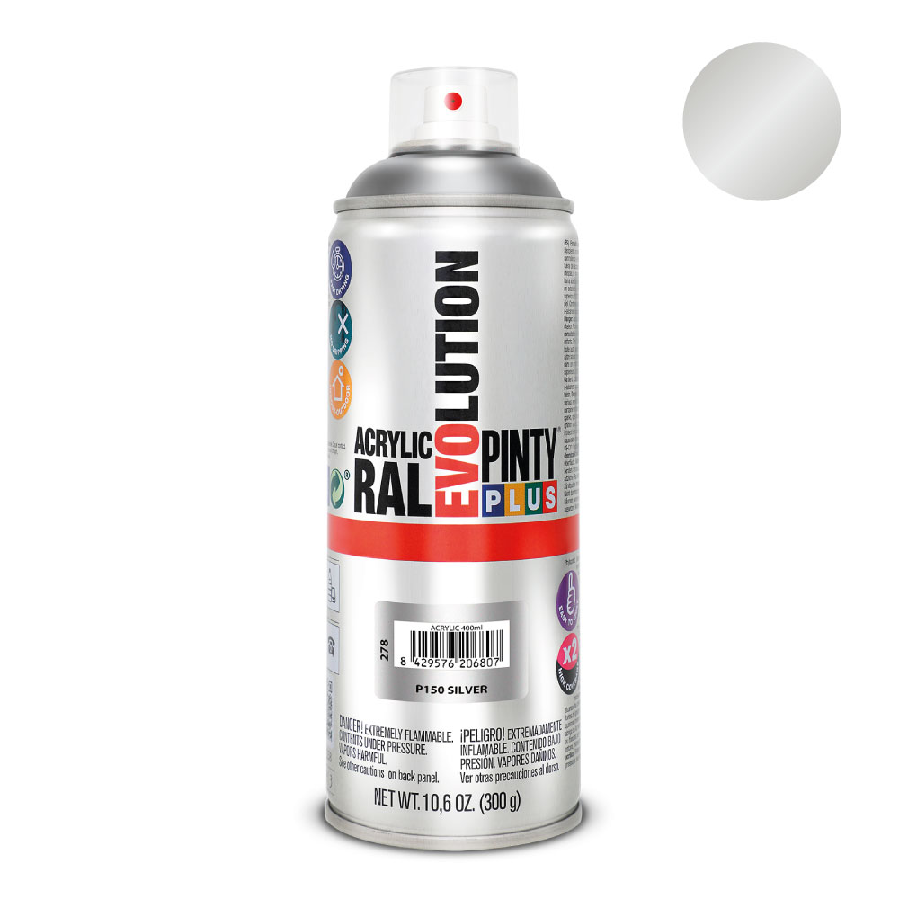 PINTURA EN SPRAY PINTYPLUS EVOLUTION 520cc P150 PLATA