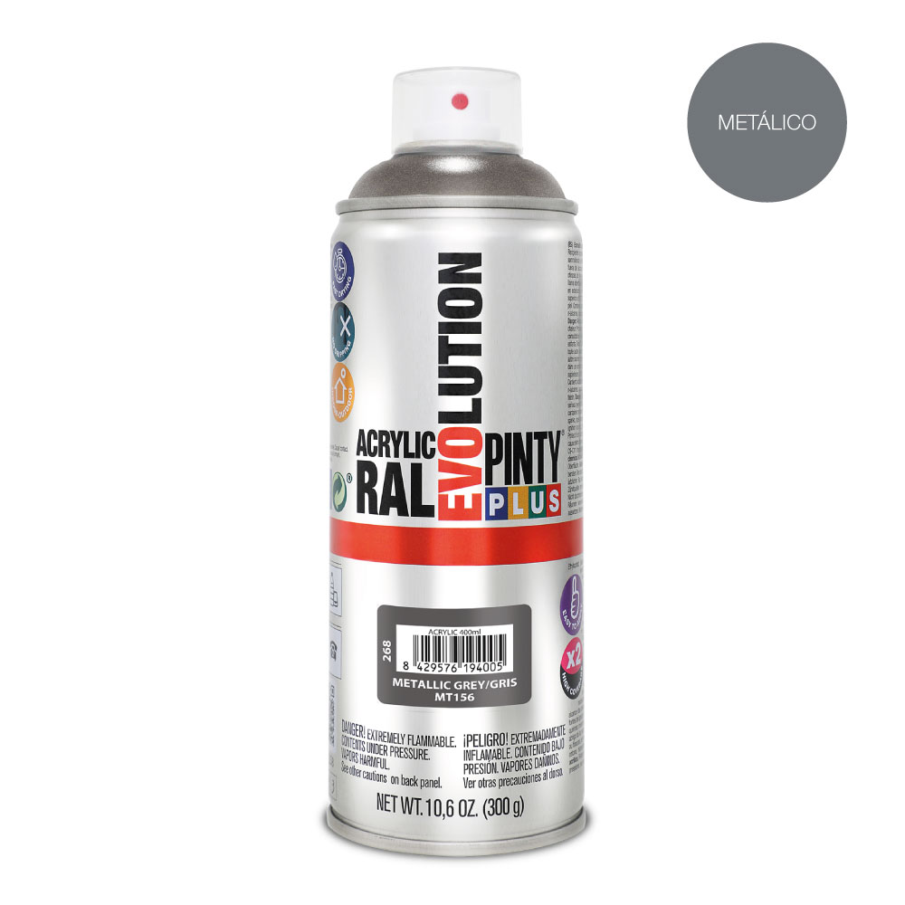 PINTURA EN SPRAY PINTYPLUS EVOLUTION METALIZADA 520cc GRIS MT156