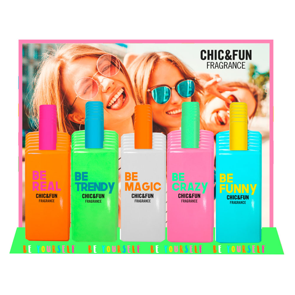 EXPOSITOR SORPRESA CHIC & FUN GRATIS POR LA COMPRA DE 25 FRAGANCIAS 50ml. CHIC & FUN