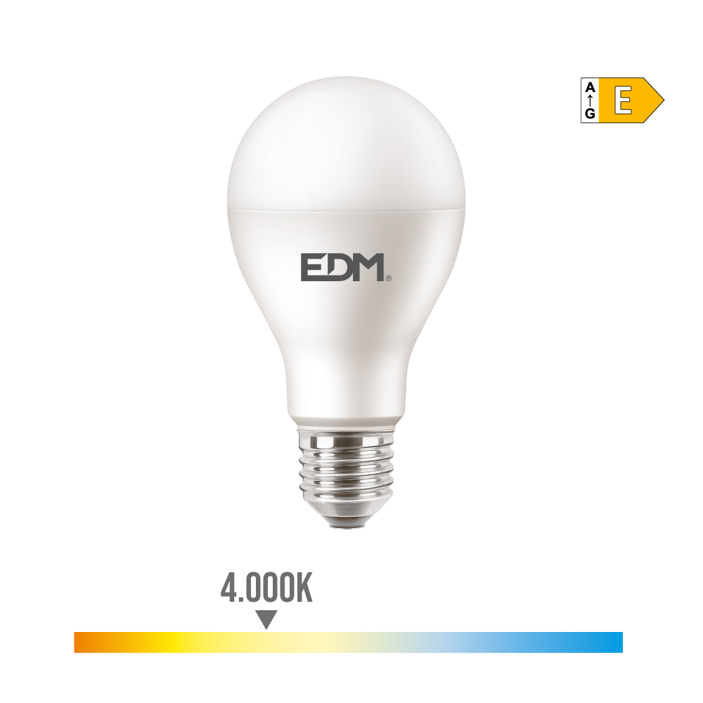 BOMBILLA STANDARD LED E27 15W 1900lm 4000K LUZ DIA Ø6,8x12,8cm EDM