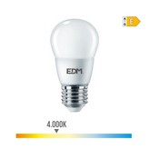 BOMBILLA ESFERICA E27 7W 806lm 4000K LUZ DIA Ø4,8x9,3cm EDM