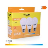 KIT 3 BOMBILLAS STANDARD LED E27 10W 810lm 3200K LUZ CALIDA Ø6x10,8cm EDM