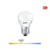 BOMBILLA ESFERICA LED E27 5W 400lm 4000K LUZ DIA Ø4,5x8cm EDM