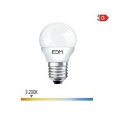 BOMBILLA ESFERICA LED E27 5W 400lm 3200K LUZ CALIDA Ø4,5x8cm EDM