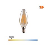 BOMBILLA VELA CON FILAMENTO DE LED CRISTAL VINTAGE E14 4,5W 400lm 2000K LUZ CALIDA Ø3,5x9,8cm EDM