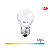 BOMBILLA ESFERICA LED E27 6W 500lm 6400K LUZ FRIA Ø4,5x8,2cm EDM