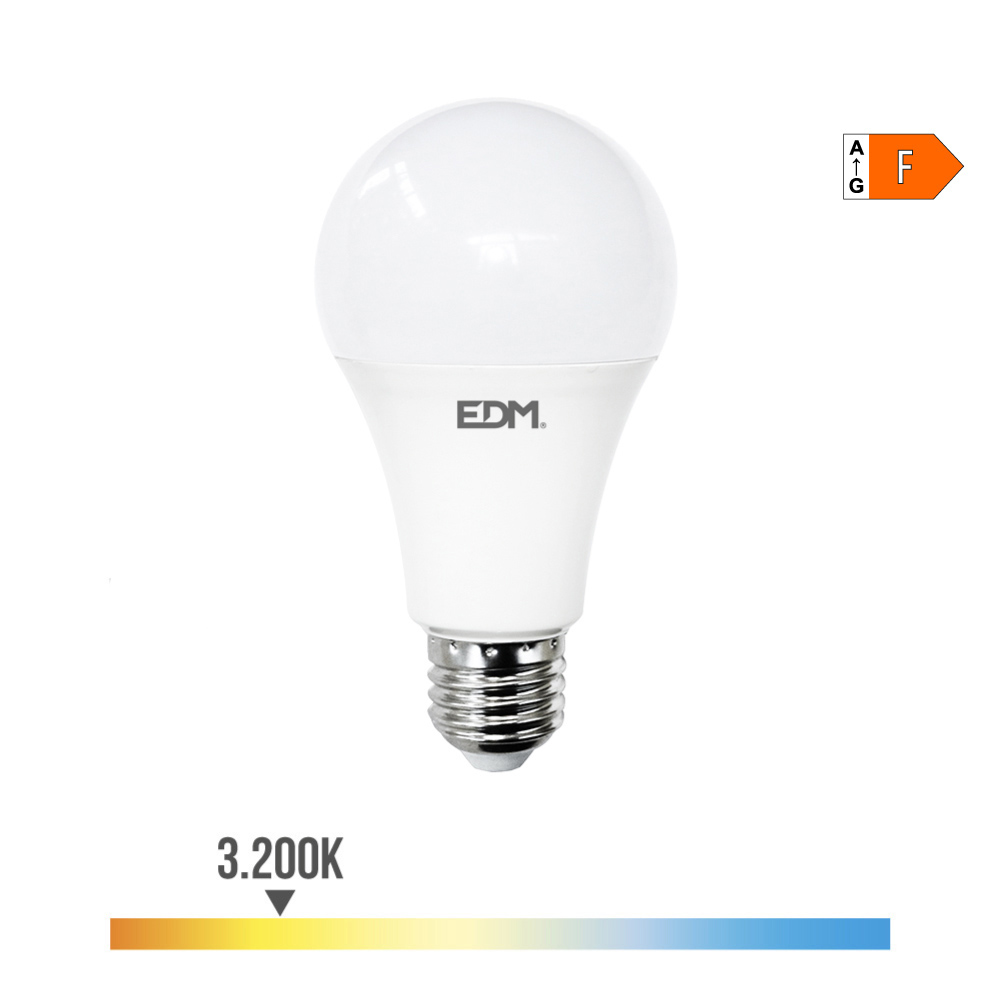 BOMBILLA STANDARD LED E27 24W 2700lm 3200K LUZ CALIDA Ø7x13,6cm EDM