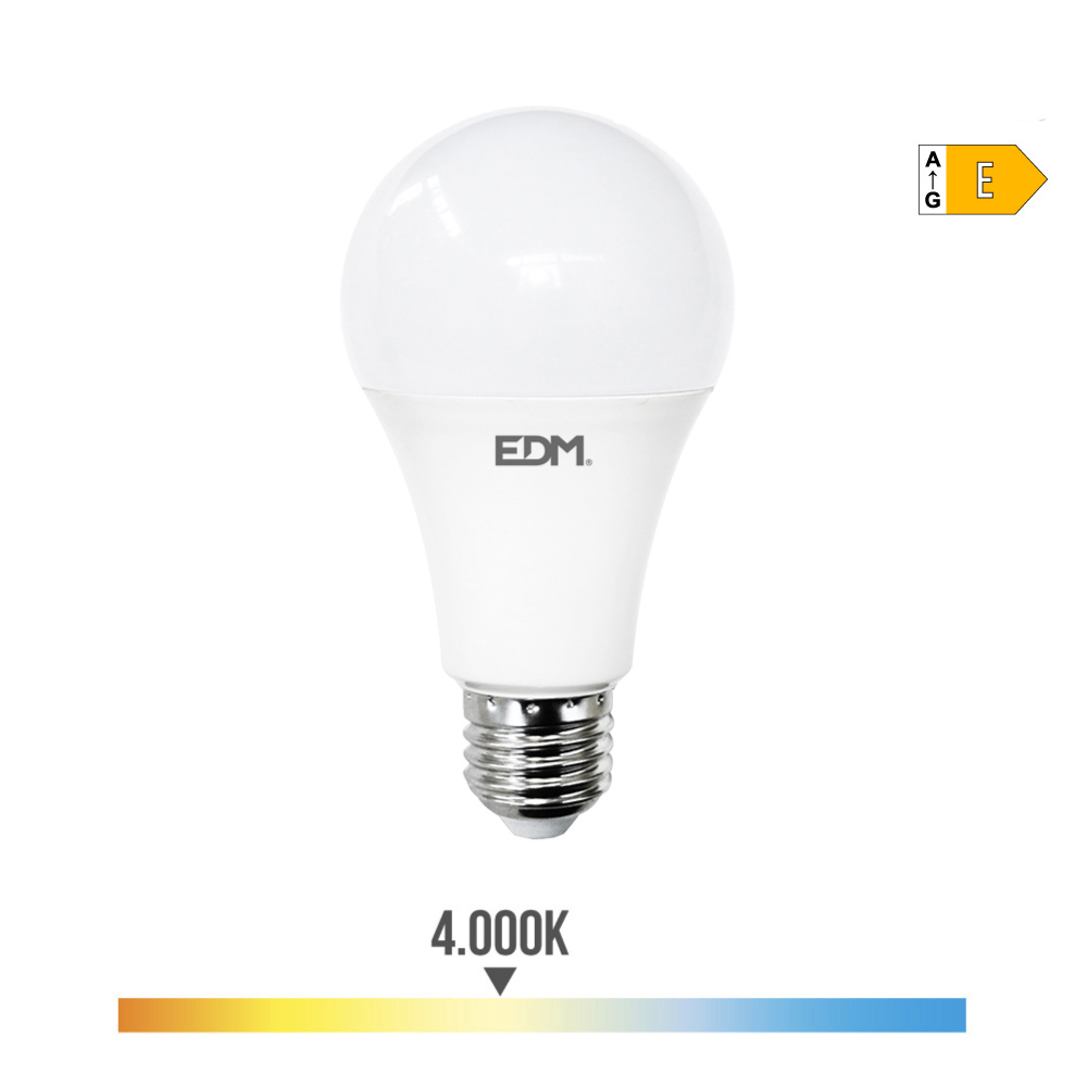 BOMBILLA STANDARD LED E27 24W 2700lm 4000K LUZ DIA Ø7x13,6cm EDM